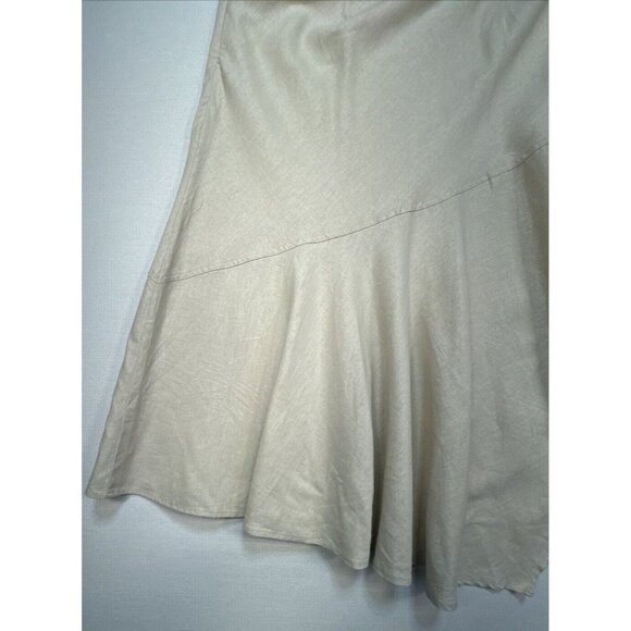 Westport 1962 Womens Maxi Skirt 18 Tan Beige Linen Blend Coastal Minimalist - Picture 12 of 12
